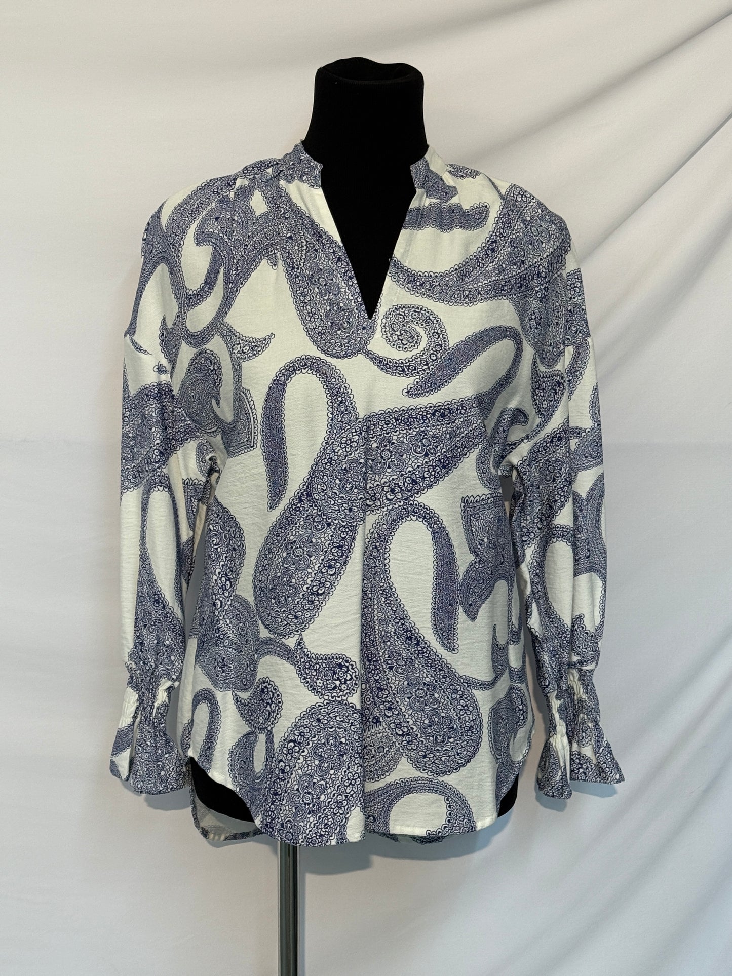 V-Neck Paisley Blouse