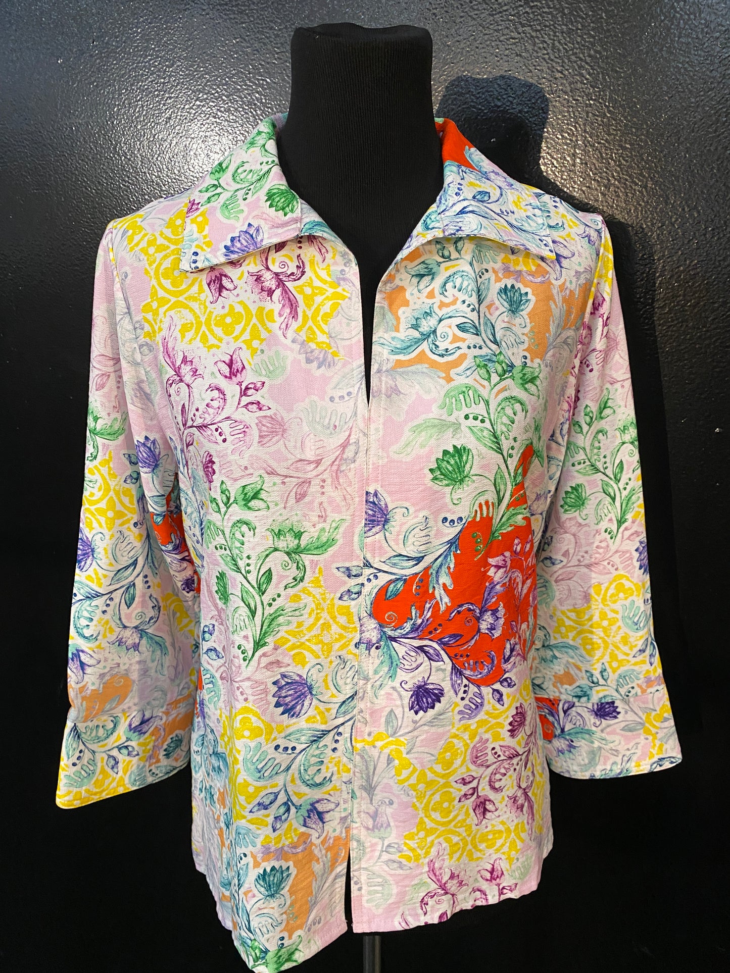 Seersucker Floral Blouse