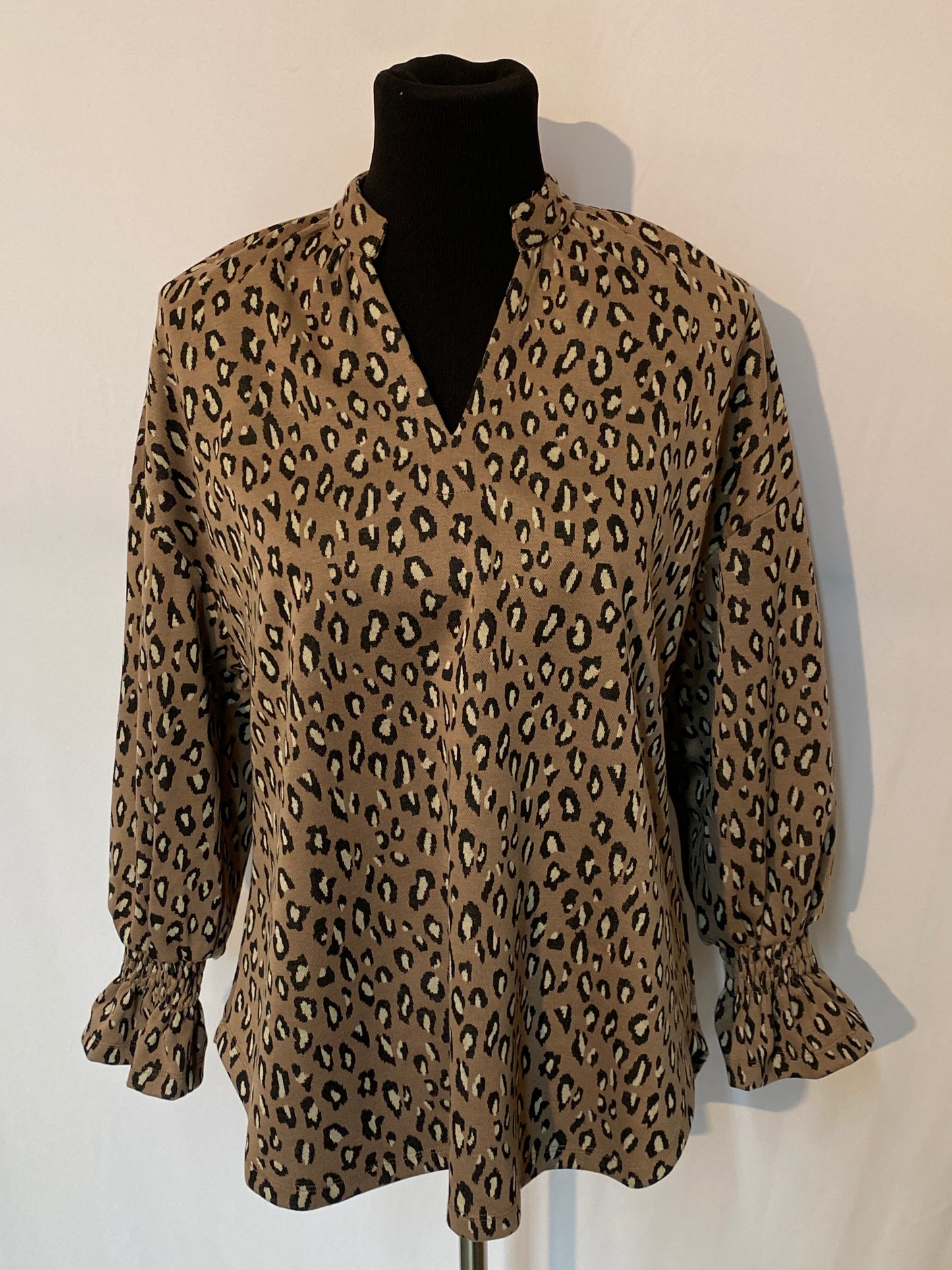 V-Neck Cheetah Blouse