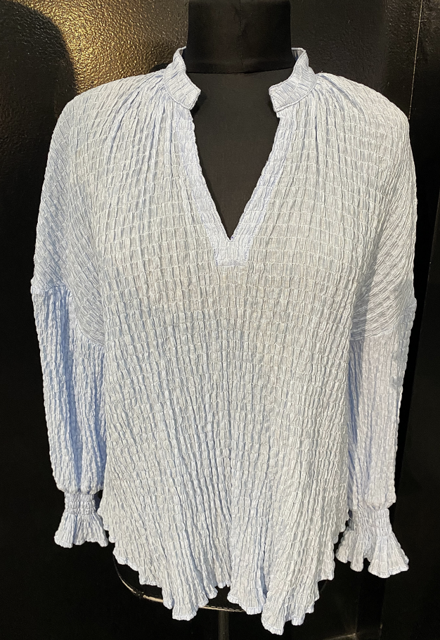 V-Neck Textured Blouse