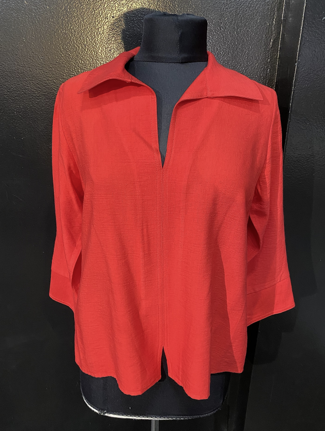 Pleat Back V-Neck Blouse