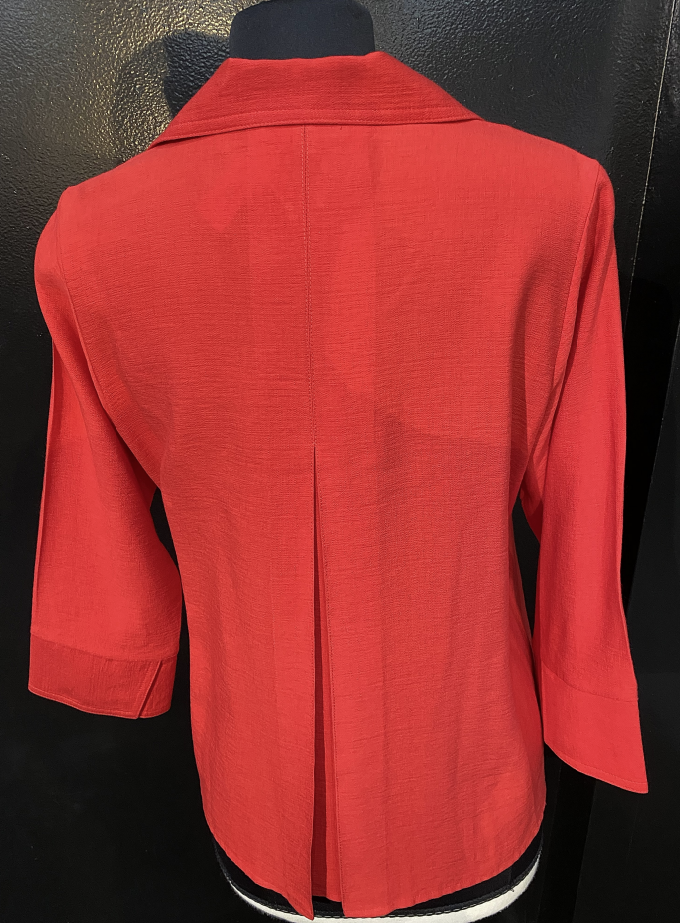 Pleat Back V-Neck Blouse