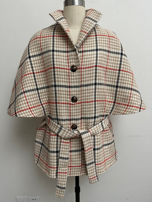 PLAID CAPELET JACKET STYLE 1128116