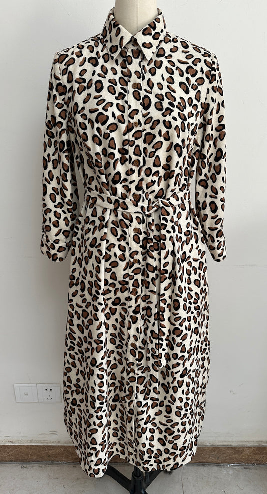 ANIMAL PRINT CORDUROY DRESS STYLE 2043081