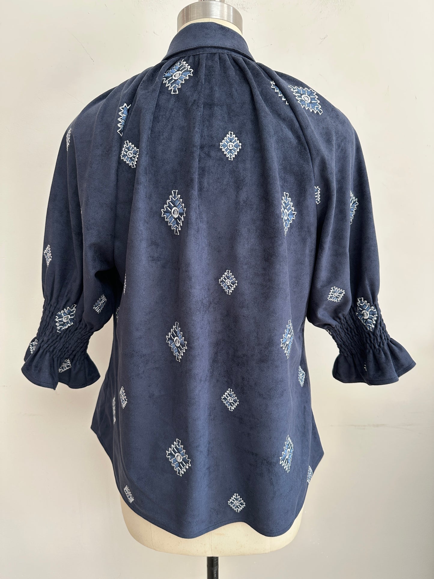 EMBROIDERED FAUX SUEDE BLOUSE STYLE 6154520