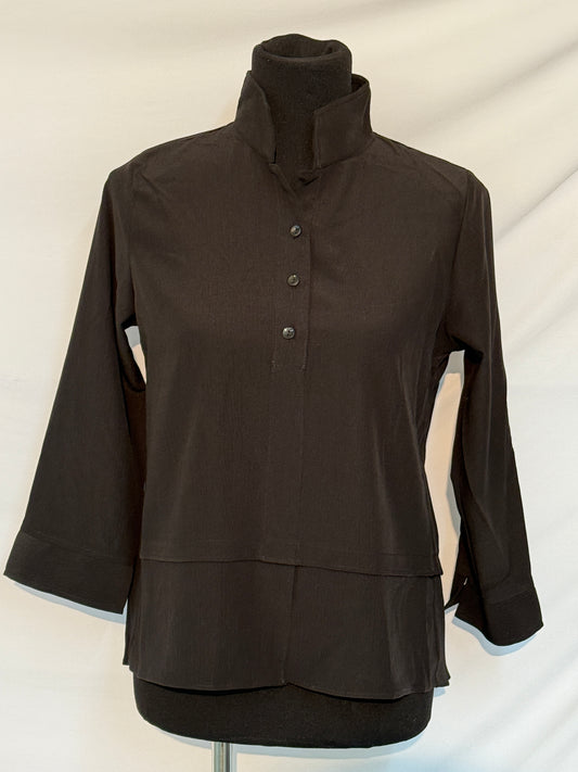 Button Front Pleat Back Blouse