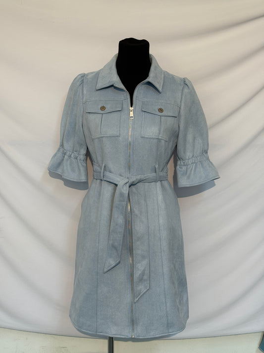 Suede Zip-Up Dress