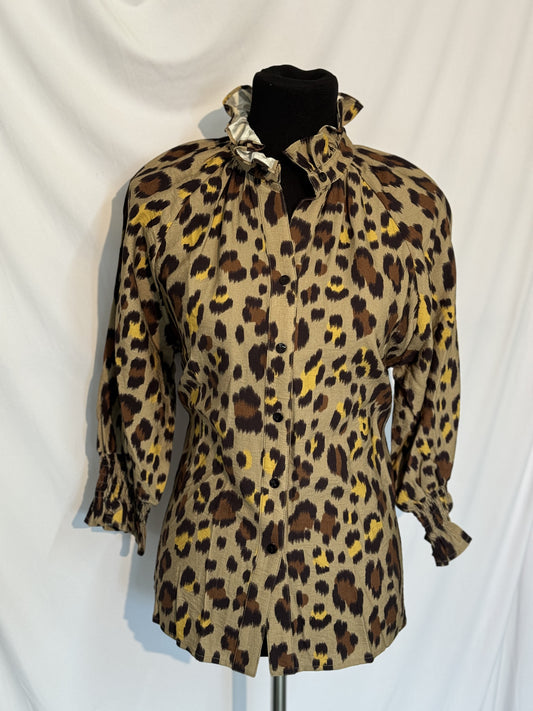 Cheetah Ruffle Blouse