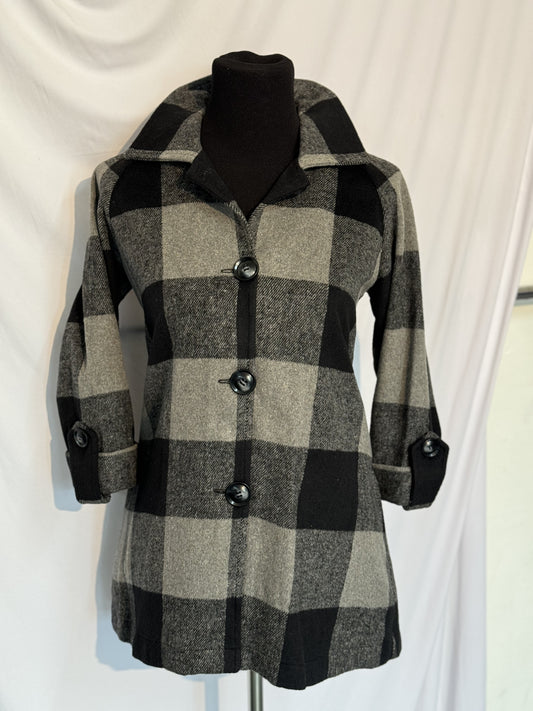 Plaid Jacket Pleat Back