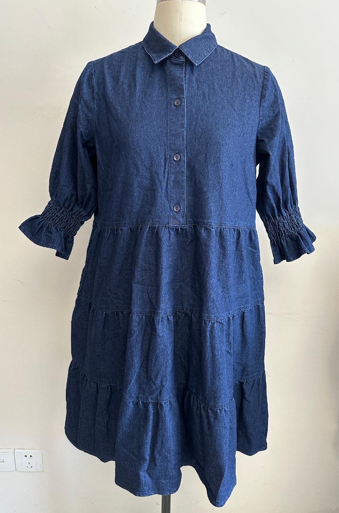 Tiered Denim Dress