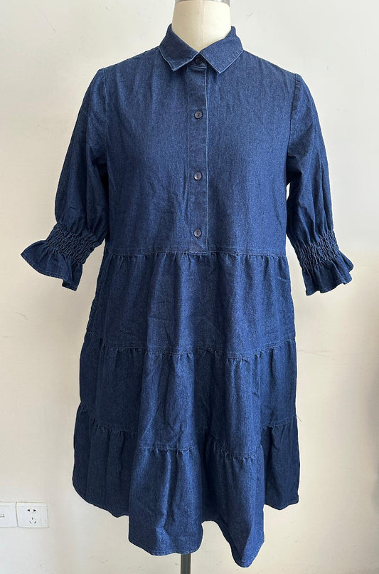 Tiered Denim Dress