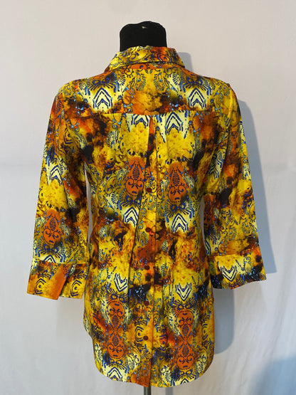 Printed Blouse with Pleat Back