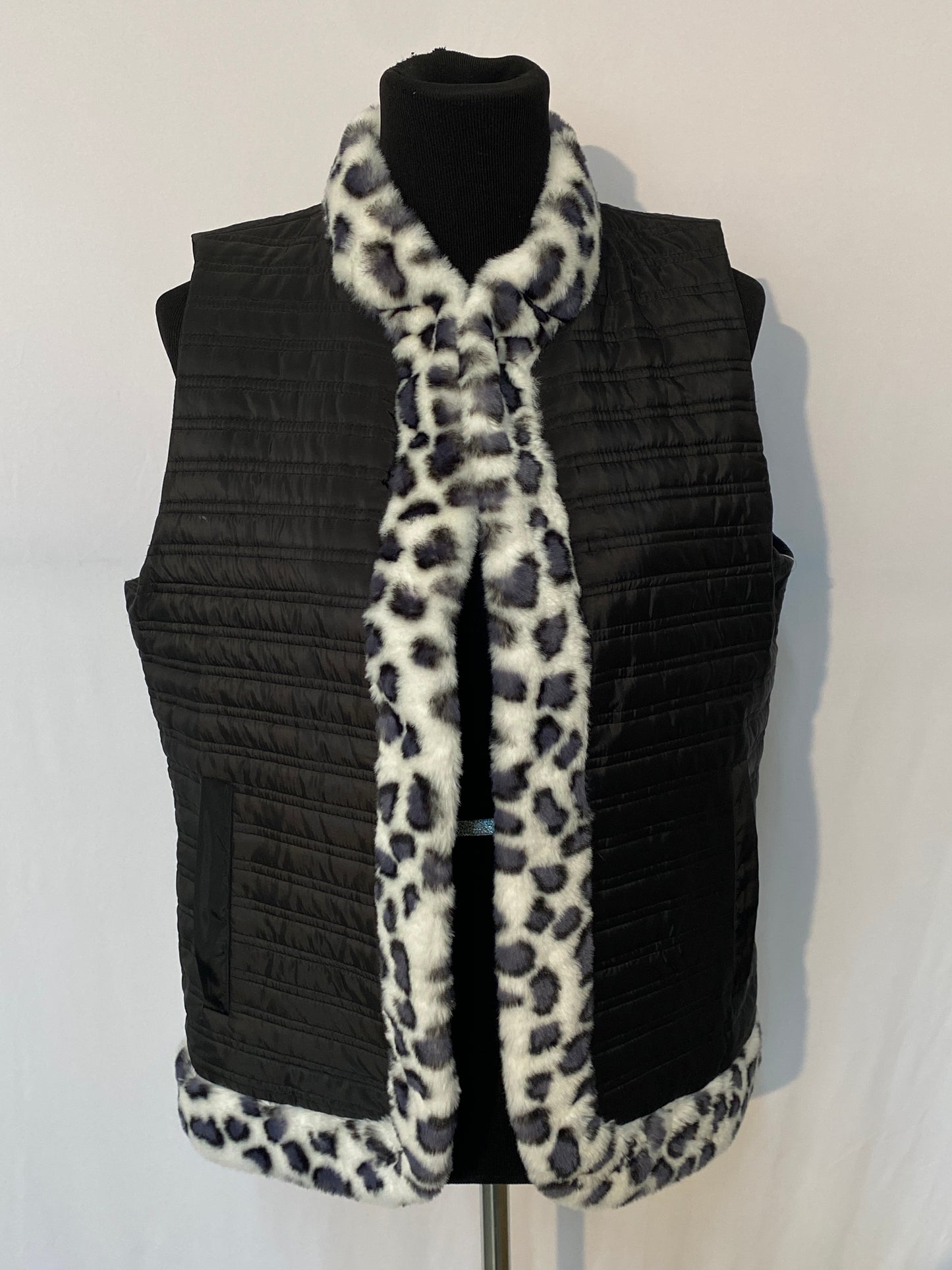 Cheetah Lined Sleeveless Jacket