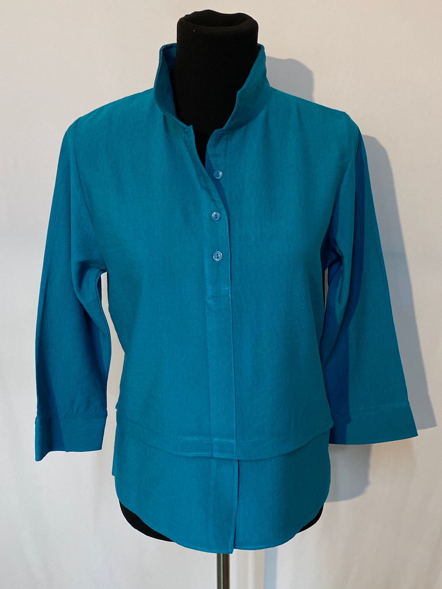 Button Front Pleat Back Blouse