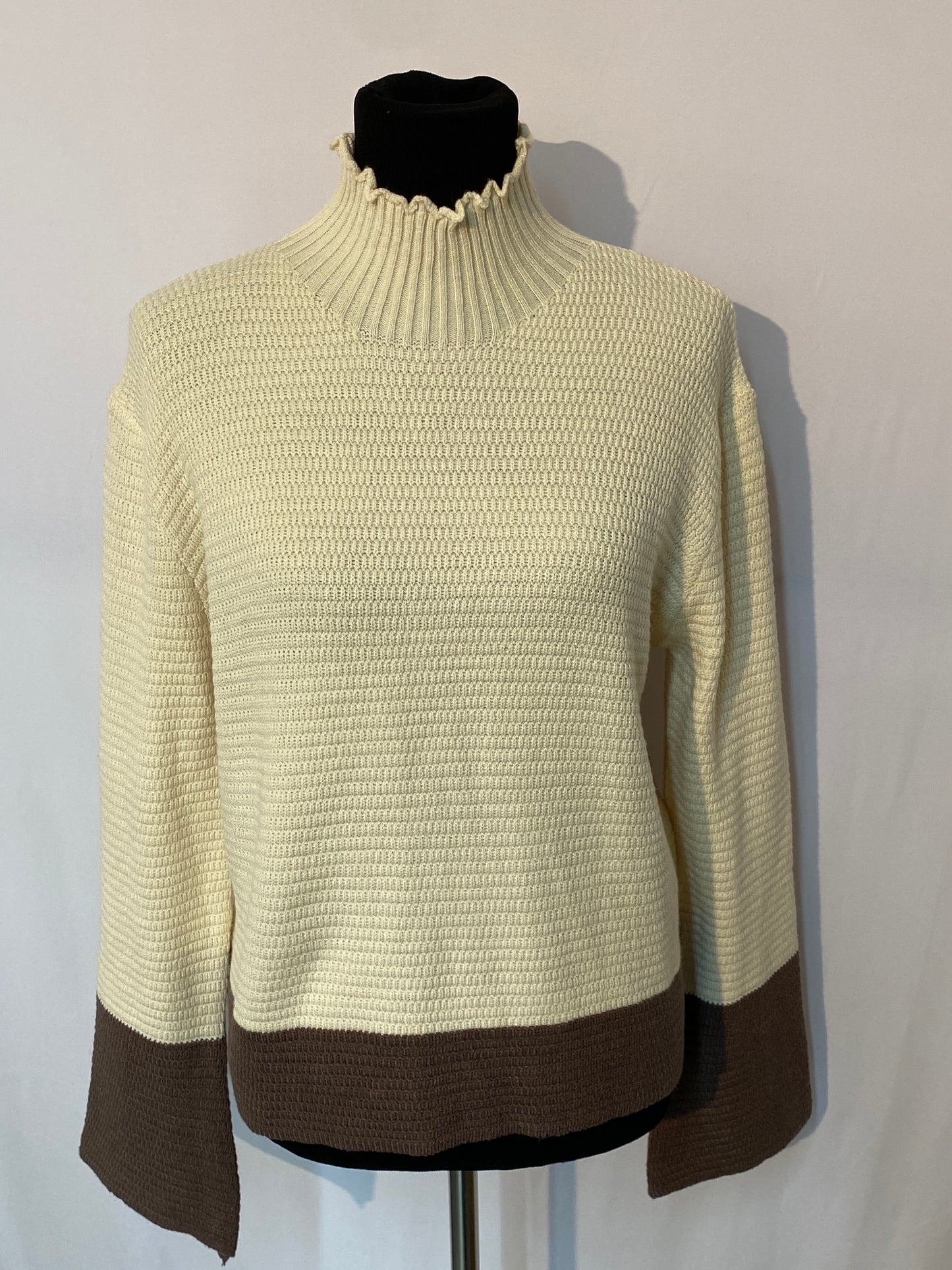 Two-Toned Turtleneck Sweater