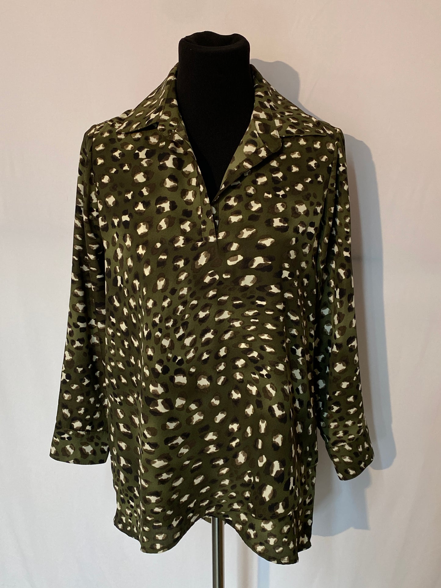 V-Neck Cheetah Print Blouse