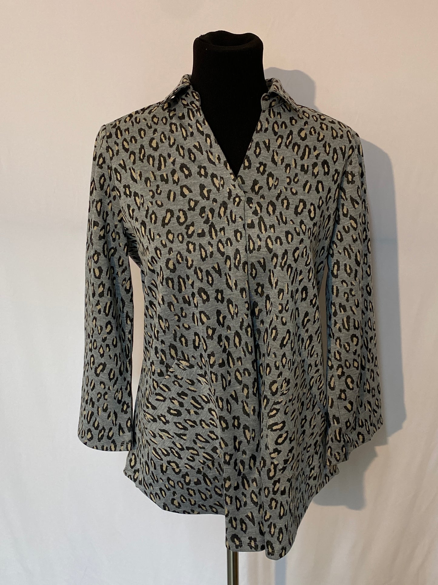 V-Neck Cheetah Blouse